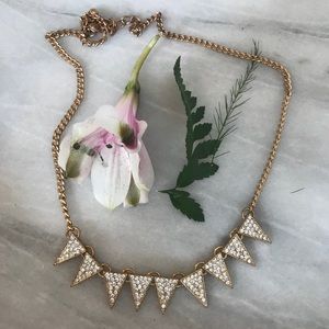 Gold geometric rhinestone necklace